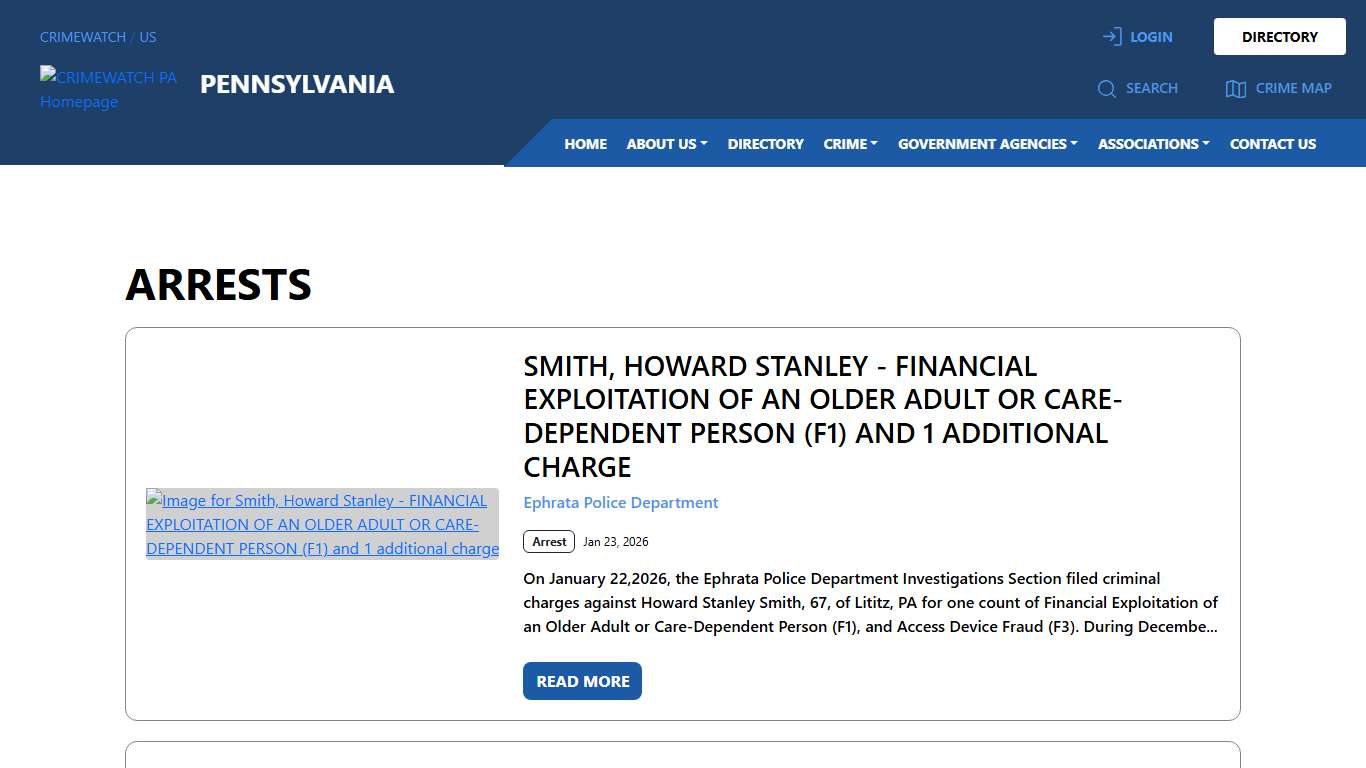 Pennsylvania Arrests CRIMEWATCH